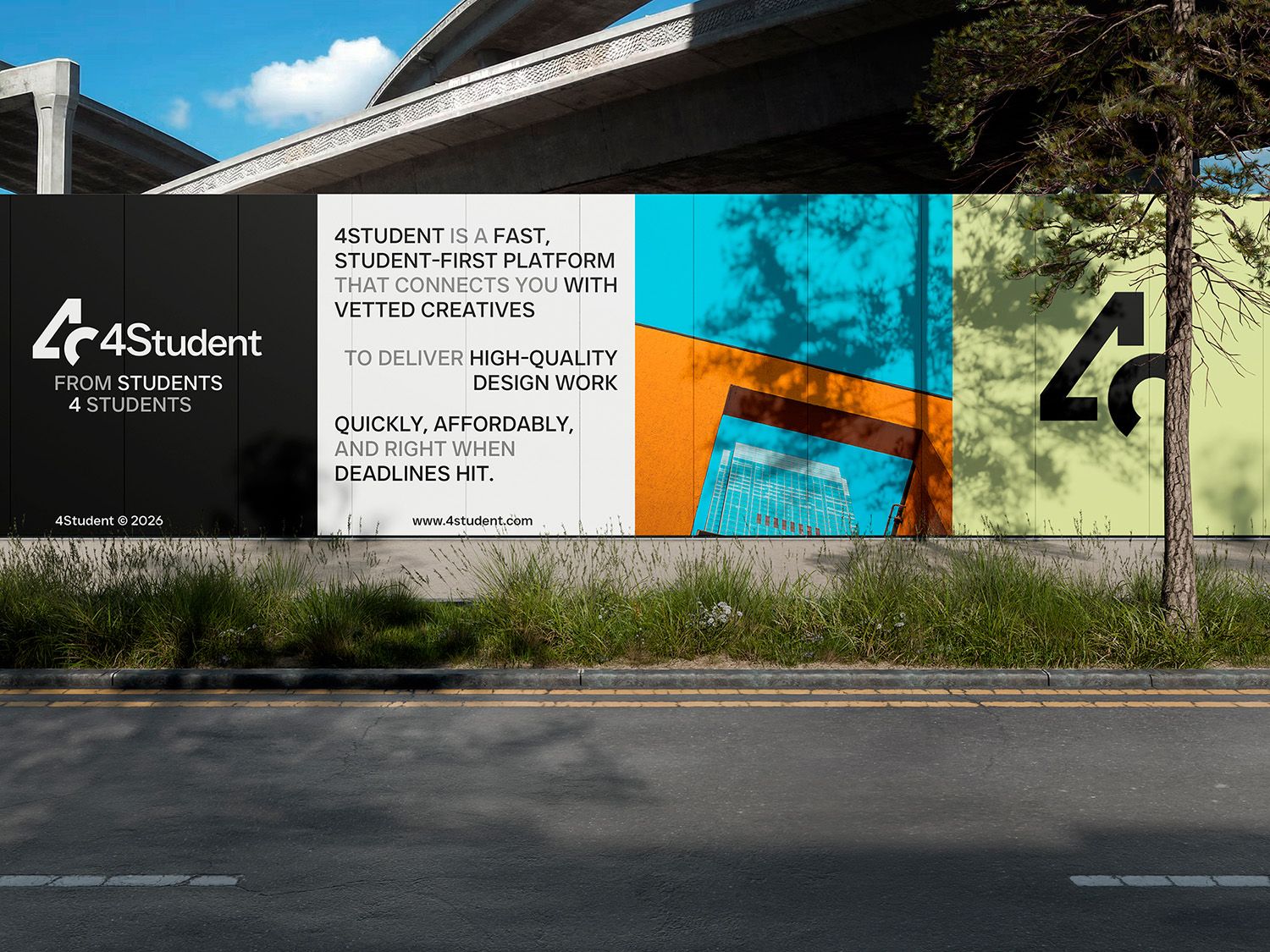 4Student billboard by a road