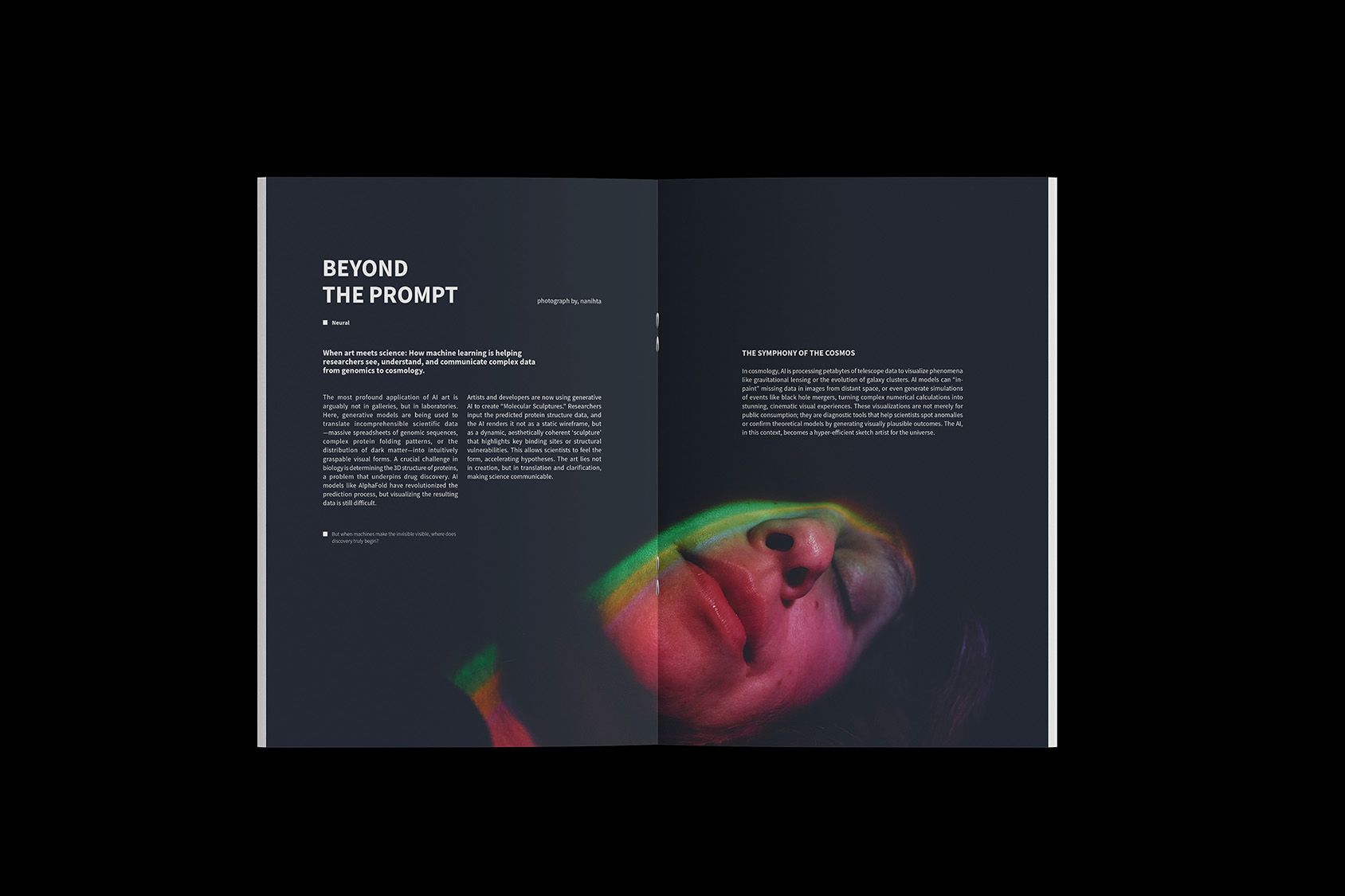 Neural Magazine spread titled Beyond the Prompt